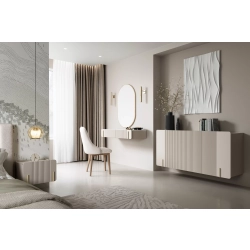Komoda Malmi 150 cm wisząca - kaszmir / crema bianca / złoty
